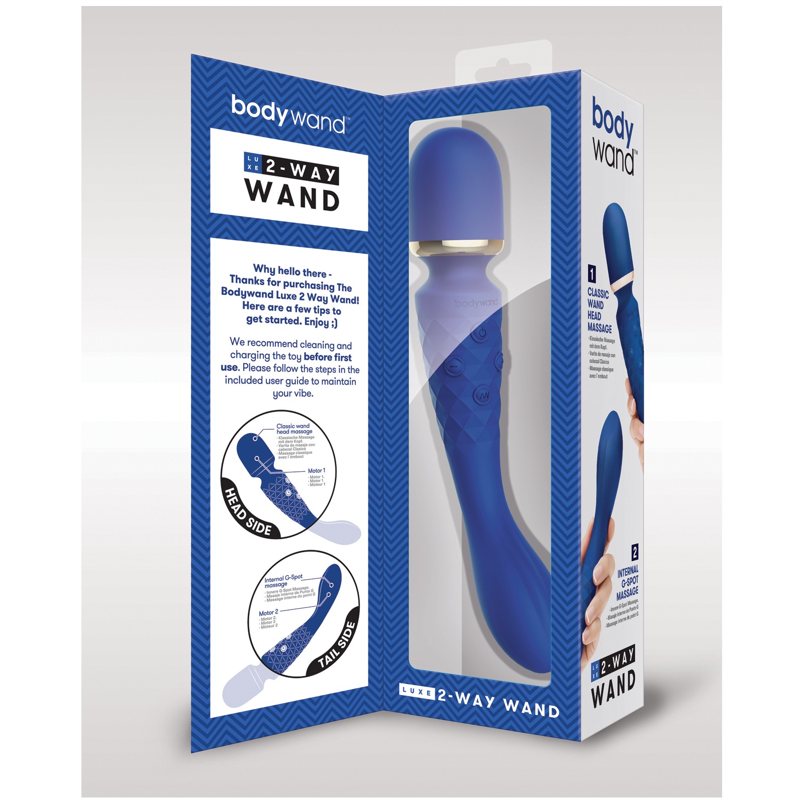 Bodywand Luxe 2-Way Wand Massager Blue