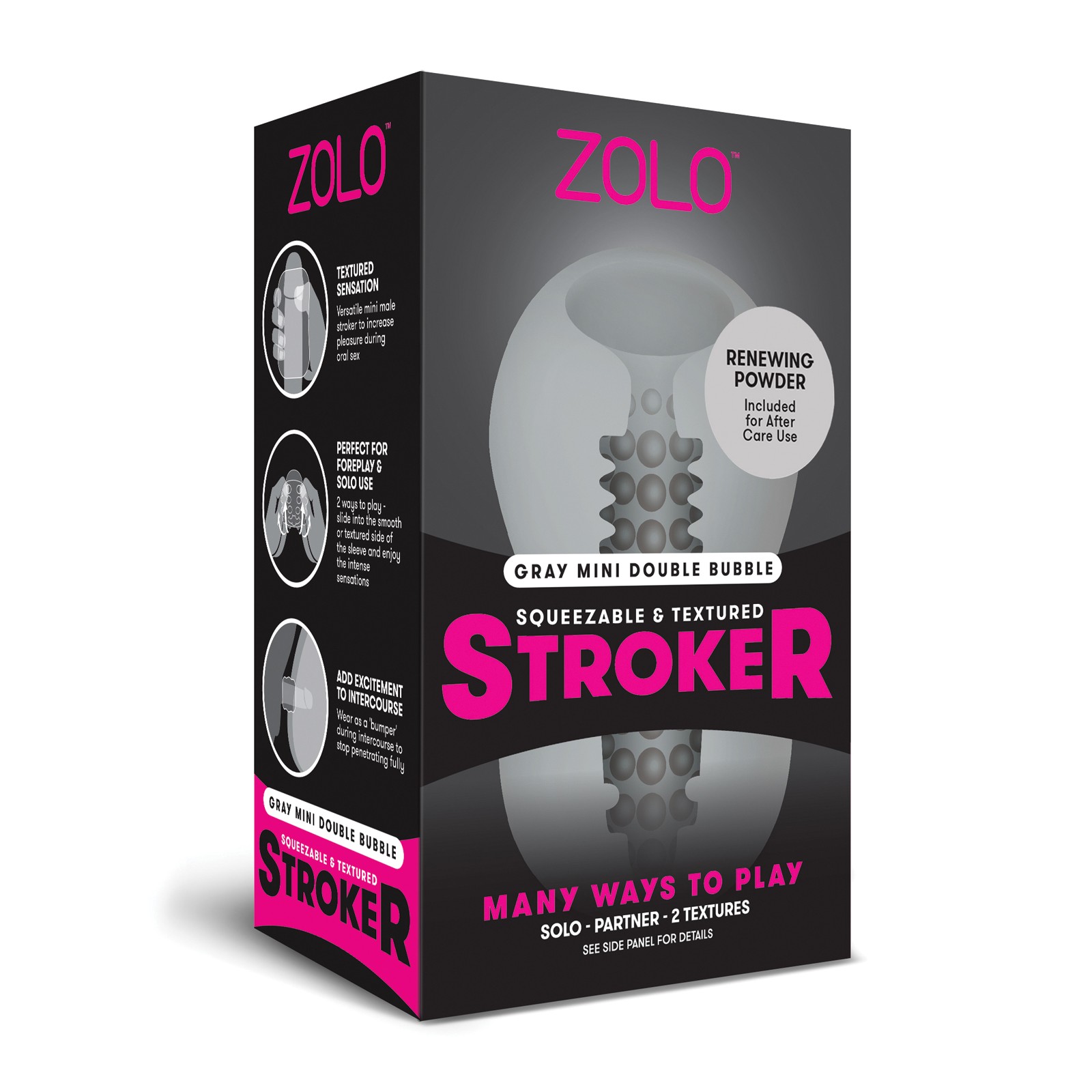 Stroker Mini Double Bubble ZOLO Gris