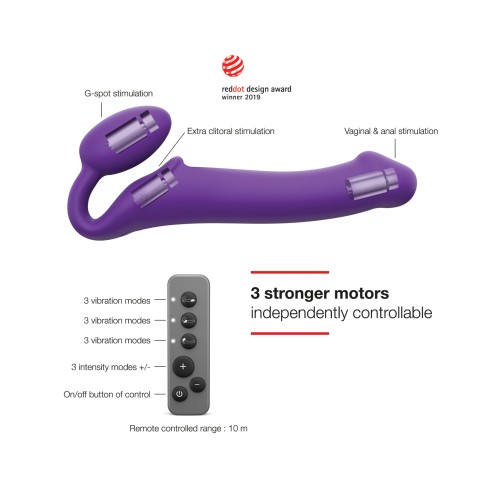 Strap On Vibrador Flexible sin Estribos Grande Púrpura