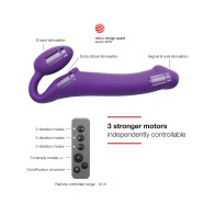 Strap On Vibrador Flexible sin Estribos Grande Púrpura