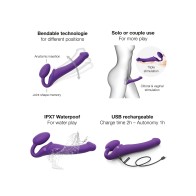 Vibrador Strapless y Flexible Strap-On Mediano - Púrpura