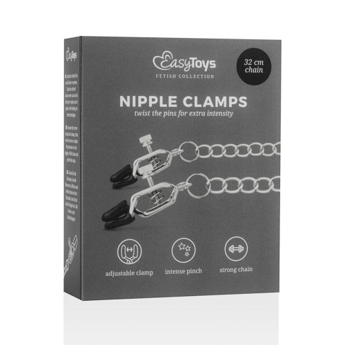 Easy Toys Big Nipple Clamps with Chain - Enhancing Pleasure