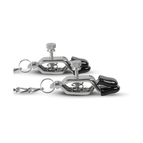 Easy Toys Big Nipple Clamps with Chain - Enhancing Pleasure