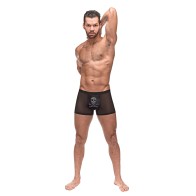 Short Micro Mesh & Modal Skull Pouch - Negro Grande