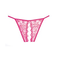 Adore Lace Enchanted Belle Panty - Hot Pink One Size