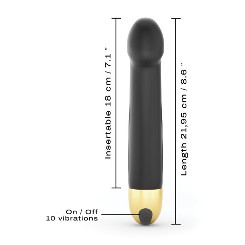 Dorcel Real Vibration M 8.6inch Rechargeable Vibrator - Black/Gold