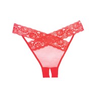 Adore Sheer Lace Desire Panty - Red O/S