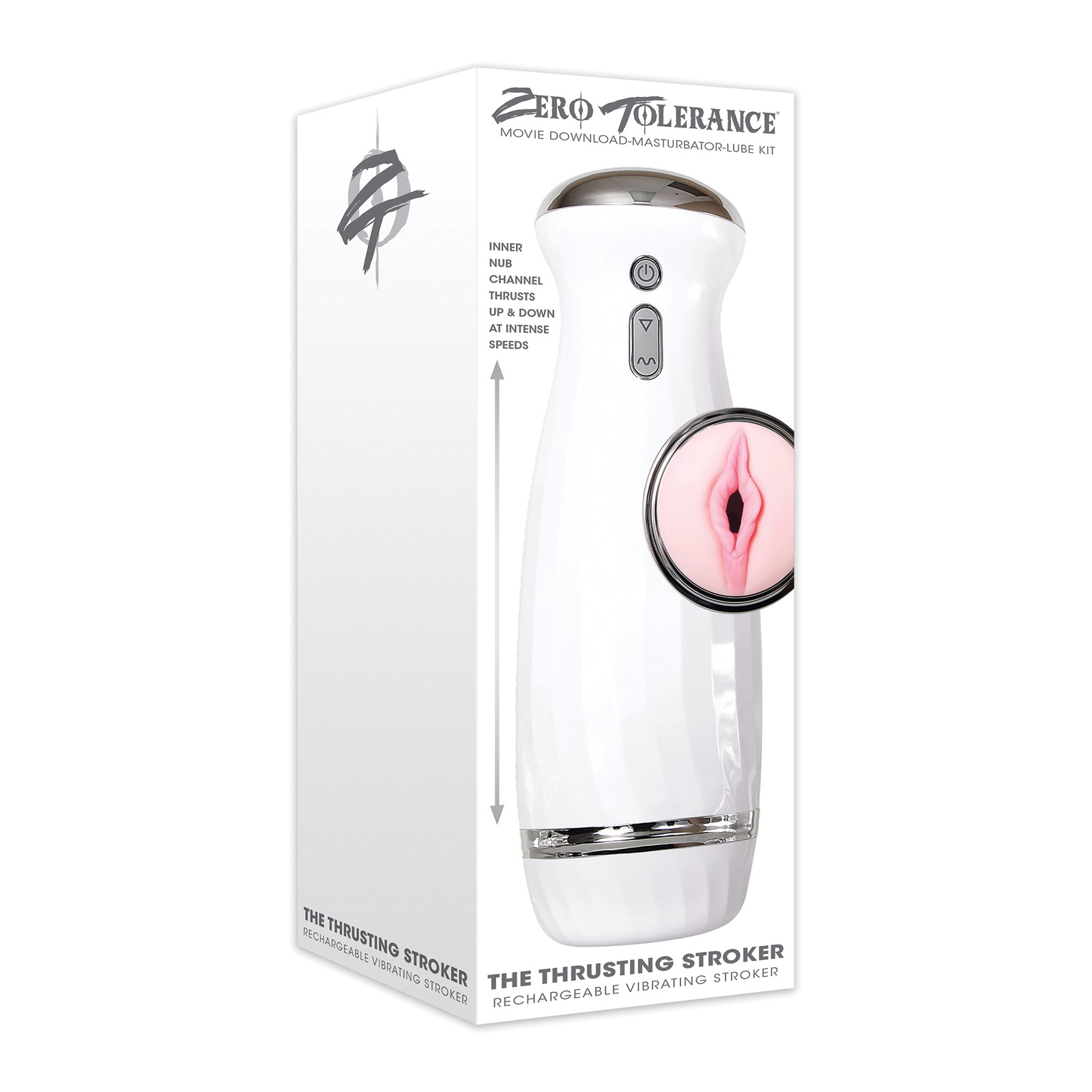 Masturbador Thrusting Zero Tolerance Recargable - Blanco