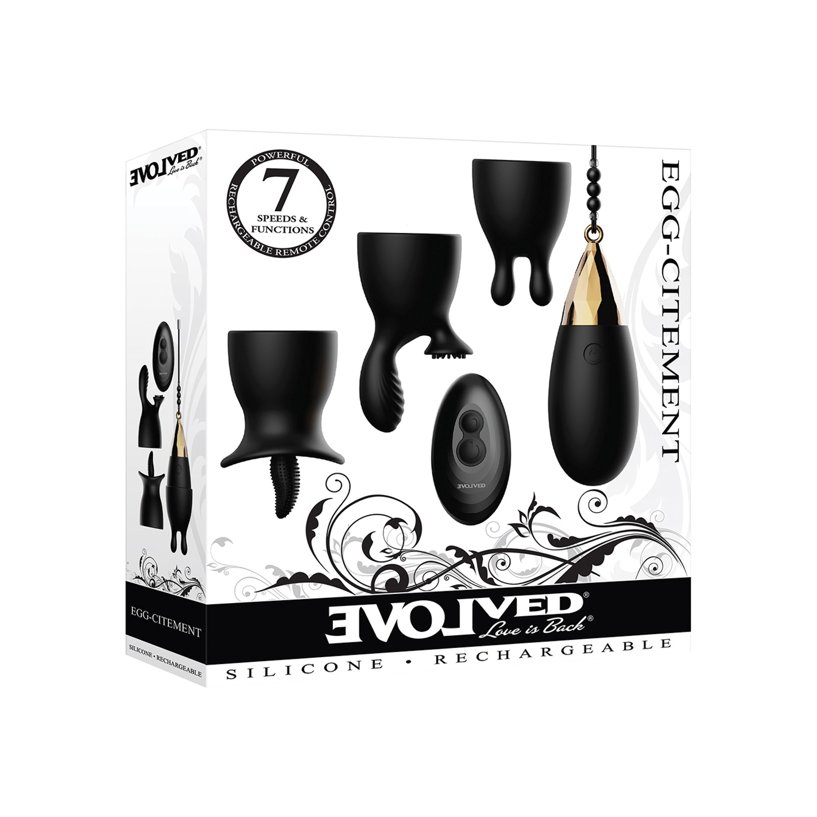 Evolved Egg Citement Rechargeable Vibrating Bullet Black/Gold