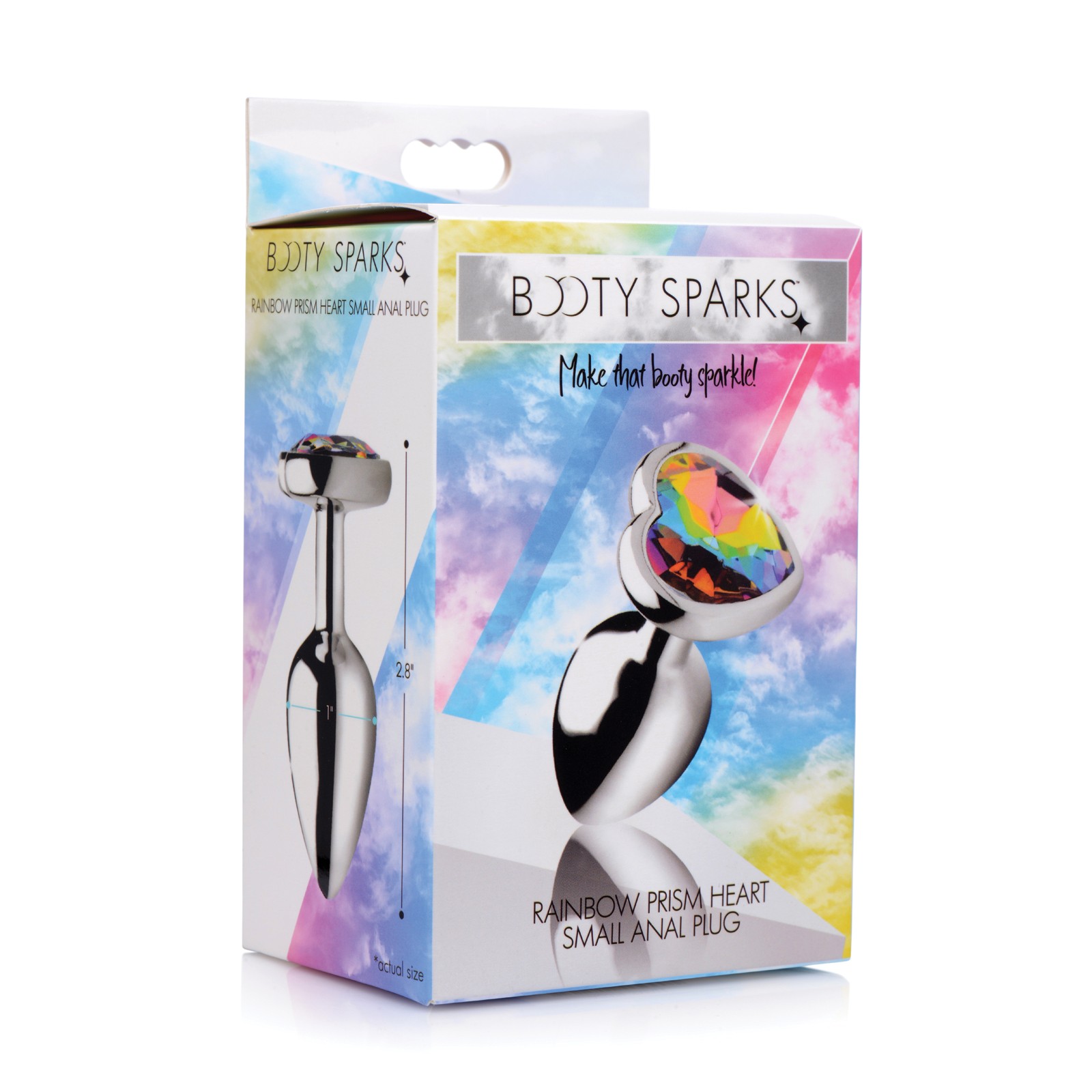 Booty Sparks Heart Shaped Rainbow Prism Anal Plug Small