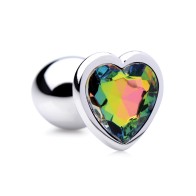 Booty Sparks Heart Shaped Rainbow Prism Anal Plug Small