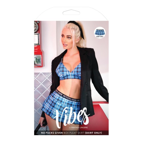 Vibes No Fucks Given Box Pleat Skirt Monday Blue