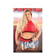 Vibes Extra Spicy Halter Bralette & Cheeky Panty Chili Red Queen