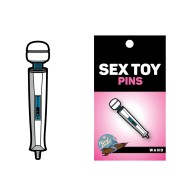 Wood Rocket Sex Toy Wand Enamel Pin White