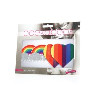 Peekaboos Premium Pasties Arcosíris y Corazones