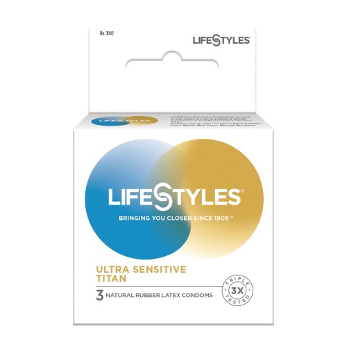 Lifestyles Ultra Sensitive Titan Condom - 3 Pack