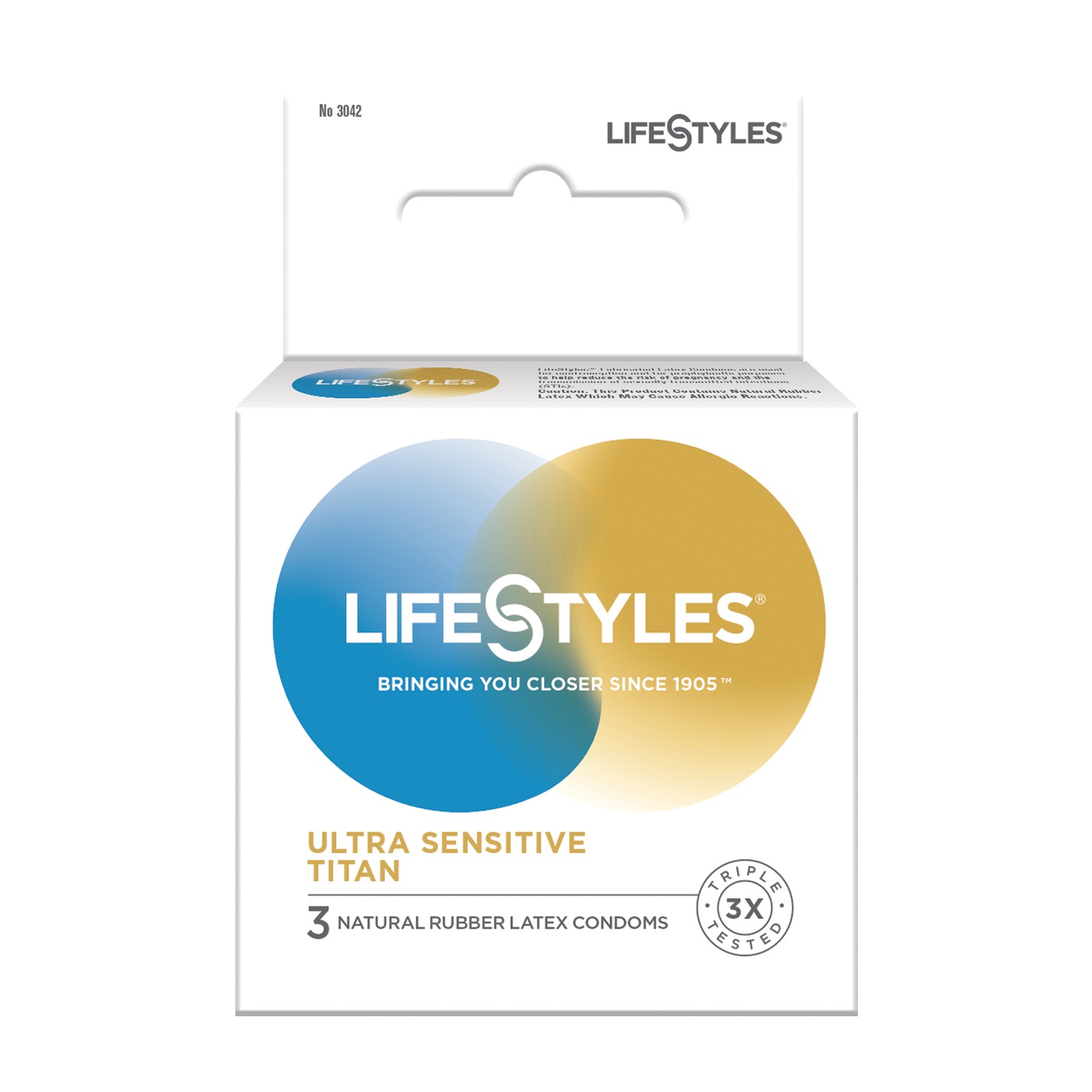 Condón Titan Ultra Sensitivo Lifestyles - Paquete de 3