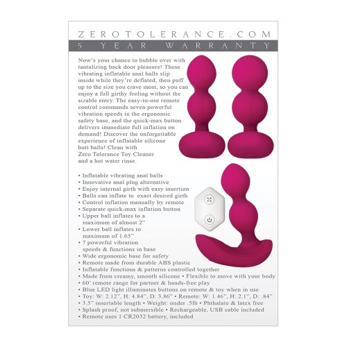 Zero Tolerance Anal Bubble Butt Burgundy - Inflatable Pleasure