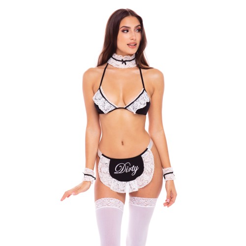 Rene Rofe Maid Costume 6pc - Black O/S