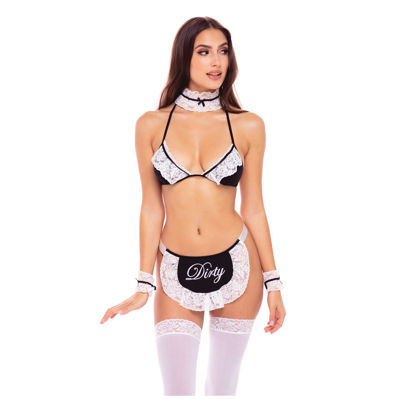 Rene Rofe Maid Costume 6pc - Black O/S