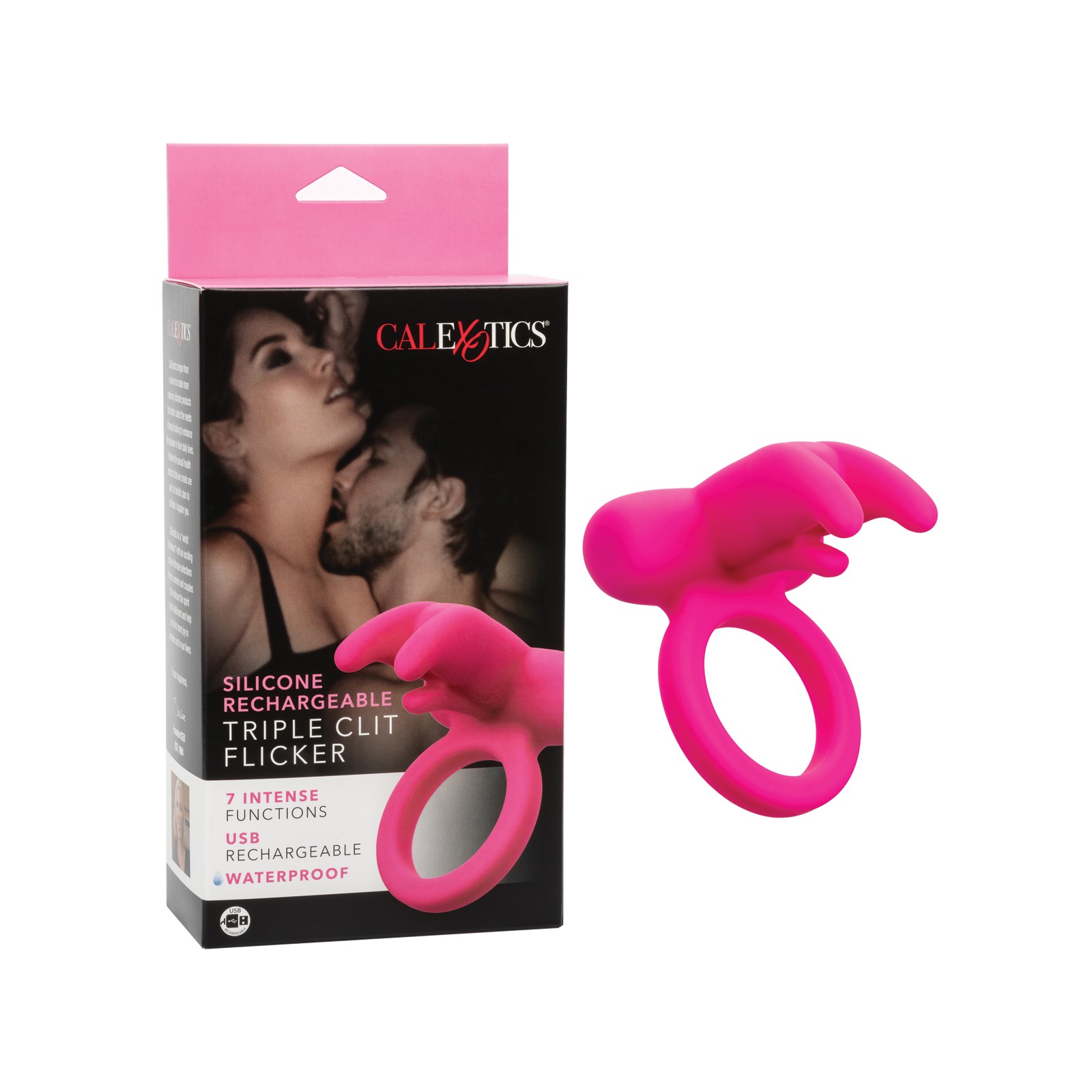 Flicker Triple de Clítoris de Silicona Recargable para Parejas