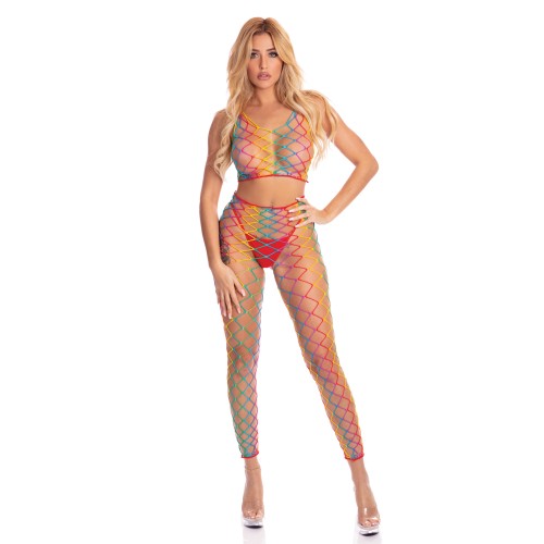 Pink Lipstick Roy G. Biv Bodystocking - Rainbow