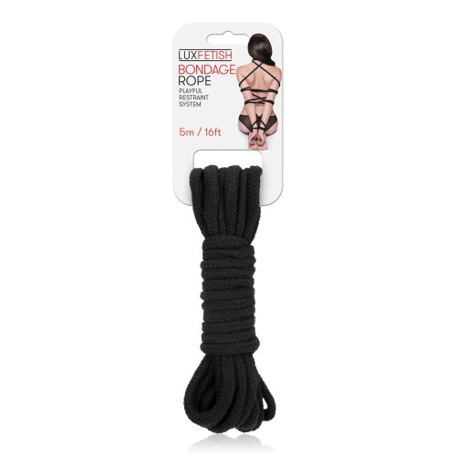 Lux Fetish 16ft Black Bondage Rope