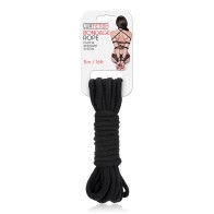 Lux Fetish 16ft Black Bondage Rope