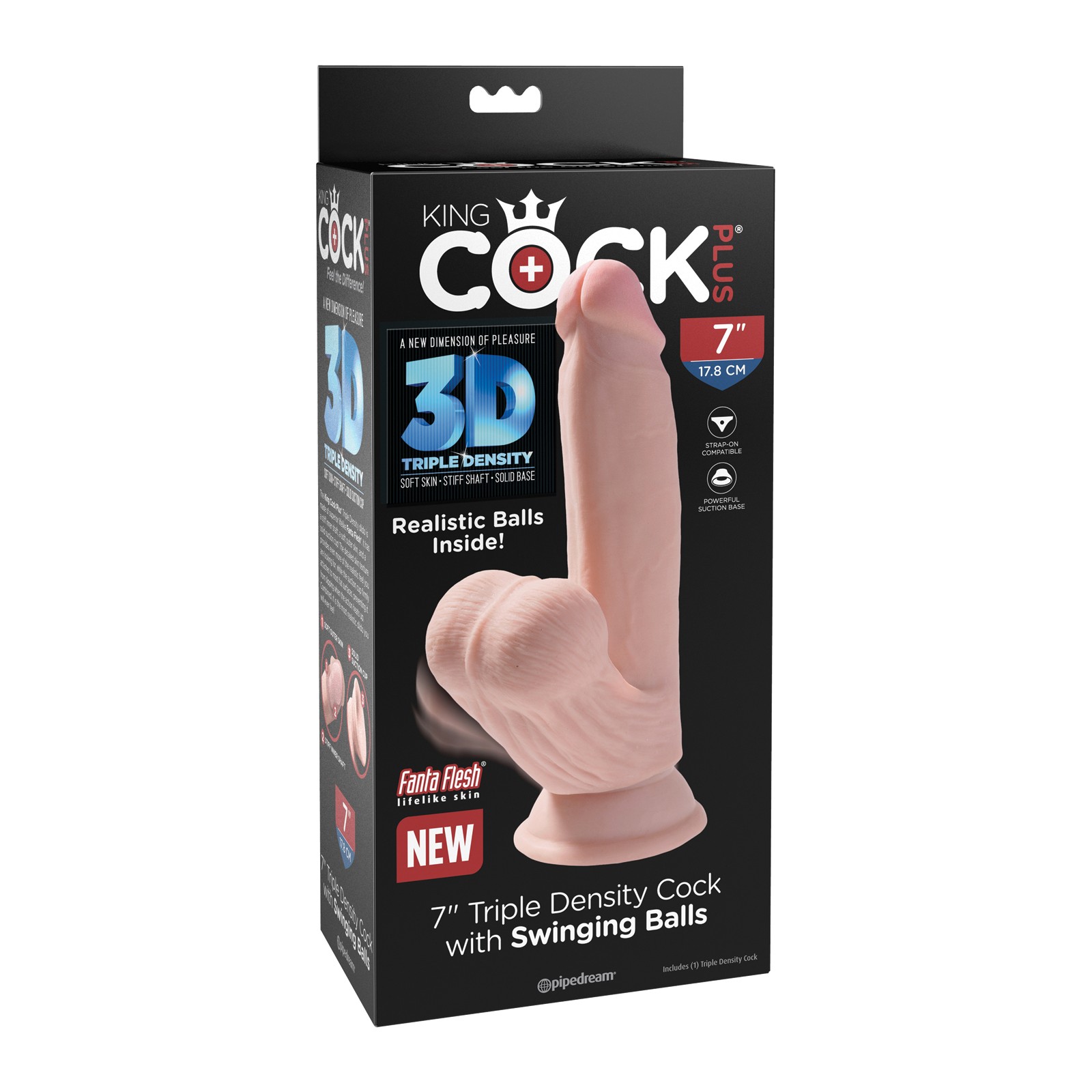 King Cock Plus 7 Pulgadas Pene de Triple Densidad Marfil