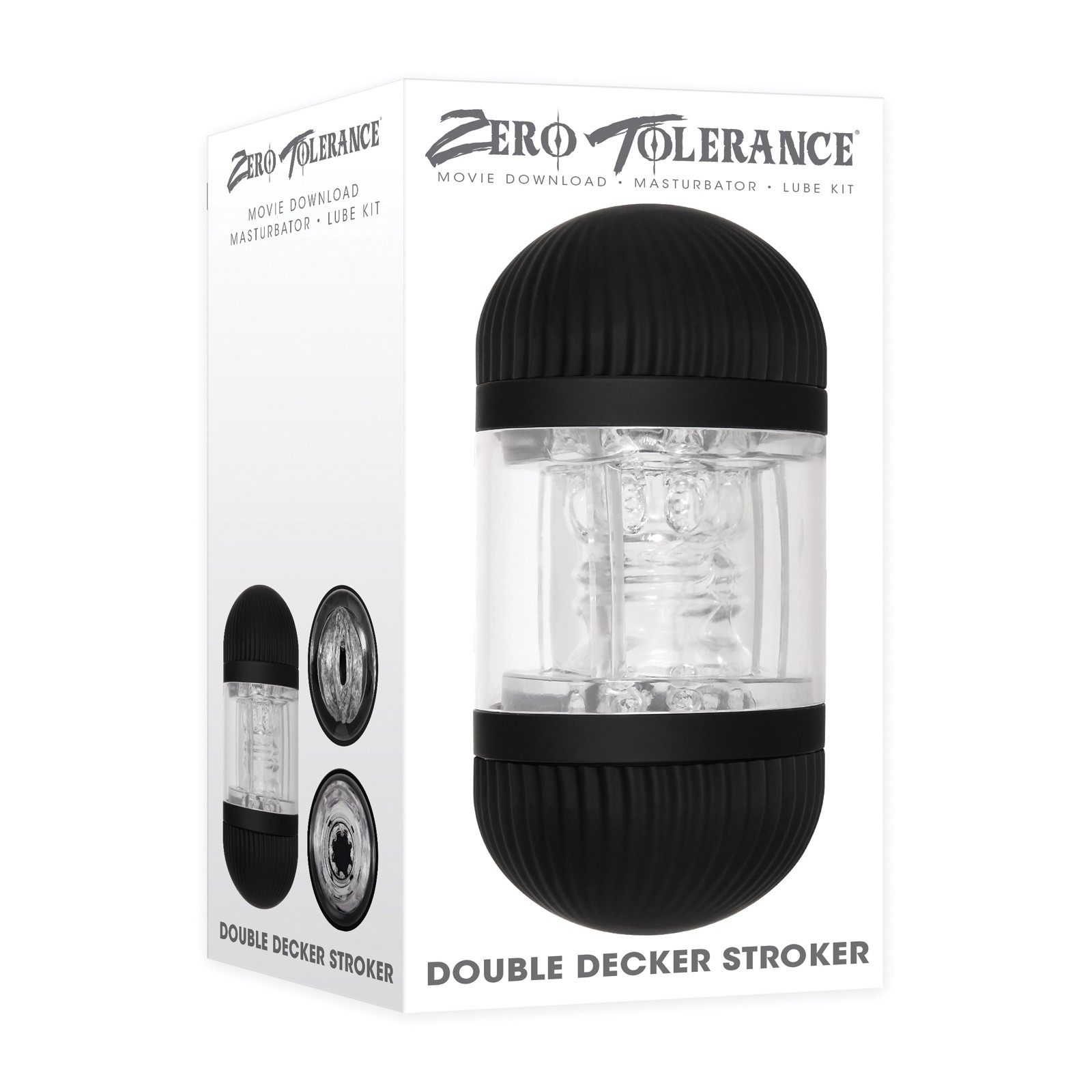 Masturbador Zero Tolerance Double Decker Negro Transparente