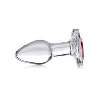 Booty Sparks Red Heart Gem Glass Anal Plug Small