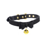 Master Series Kitty Cat Bell Collar Black Gold