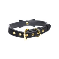 Master Series Kitty Cat Bell Collar Black Gold