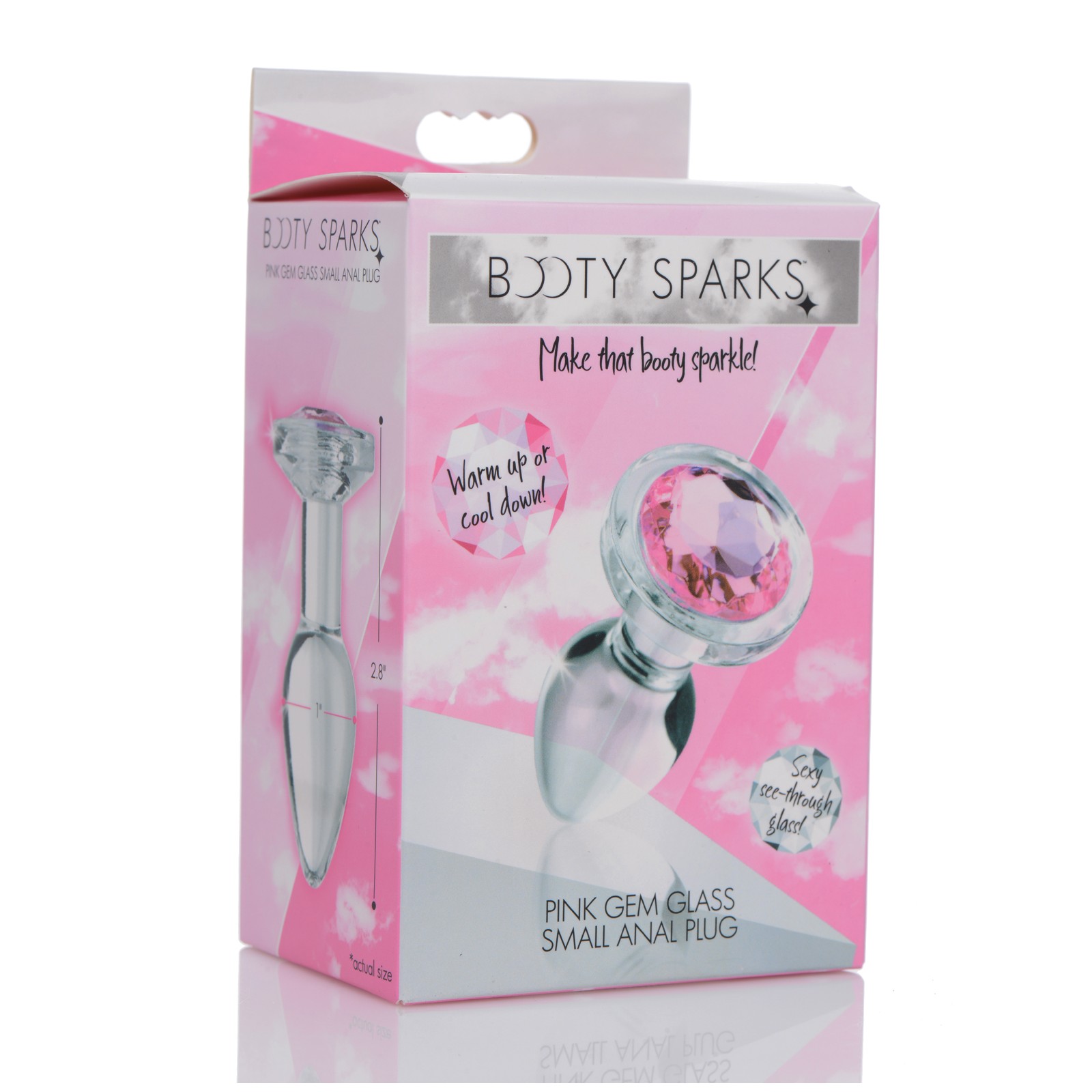 Plug Anal de Vidrio con Gemas Rosa Booty Sparks - Pequeño