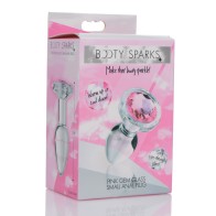 Plug Anal de Vidrio con Gemas Rosa Booty Sparks - Pequeño