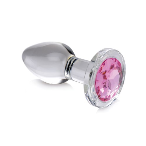 Booty Sparks Small Pink Gem Glass Anal Plug