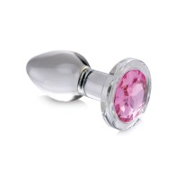 Booty Sparks Small Pink Gem Glass Anal Plug