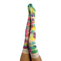 Kixies Gilly Tie Dye Thigh Highs Bright