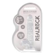 Dildo Realista Crystal Clear de 6" Shots RealRock con Testículos - Transparente