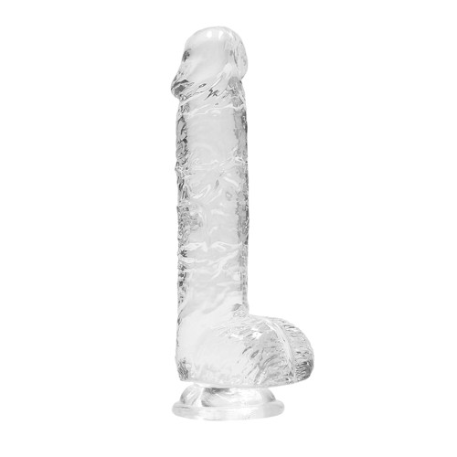 Dildo Realista Crystal Clear de 6" Shots RealRock con Testículos - Transparente