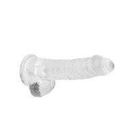 Shots RealRock Realistic Crystal Clear 6" Dildo w/Balls - Transparent Clear