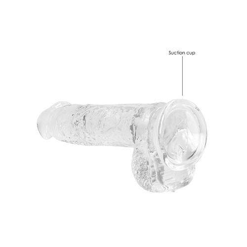 Dildo Realista Crystal Clear de 6" Shots RealRock con Testículos - Transparente