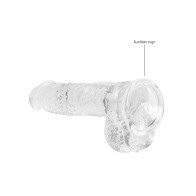 Dildo Realista Crystal Clear de 6" Shots RealRock con Testículos - Transparente