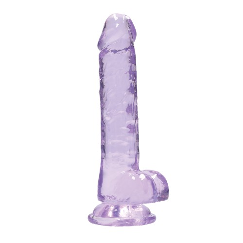 Dildo Shots RealRock Realista Cristal Claro de 7 Pulgadas Morado