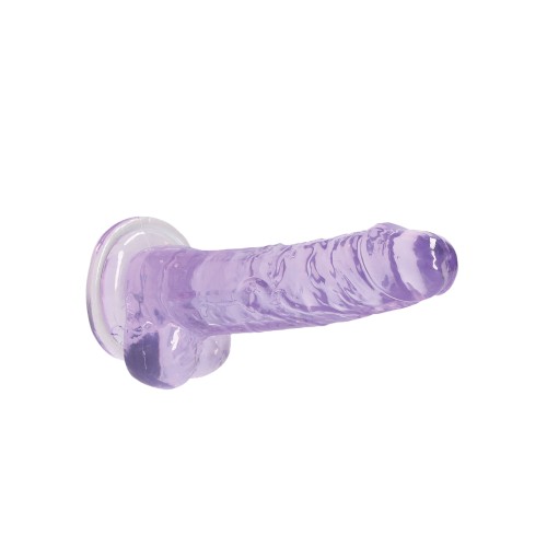 Dildo Shots RealRock Realista Cristal Claro de 7 Pulgadas Morado