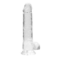 Dildo RealRock Realista Transparente de 8" con Testículos