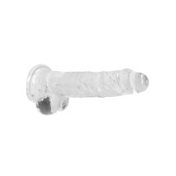 Shots RealRock Realistic Crystal Clear 8" Dildo w/Balls - Transparent