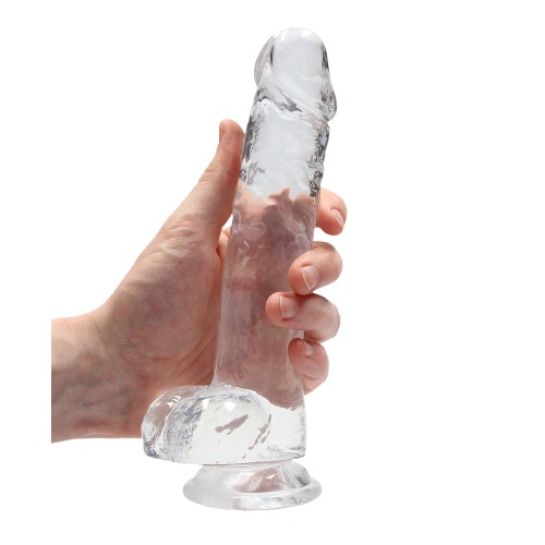 Shots RealRock Realistic Crystal Clear 8" Dildo w/Balls - Transparent