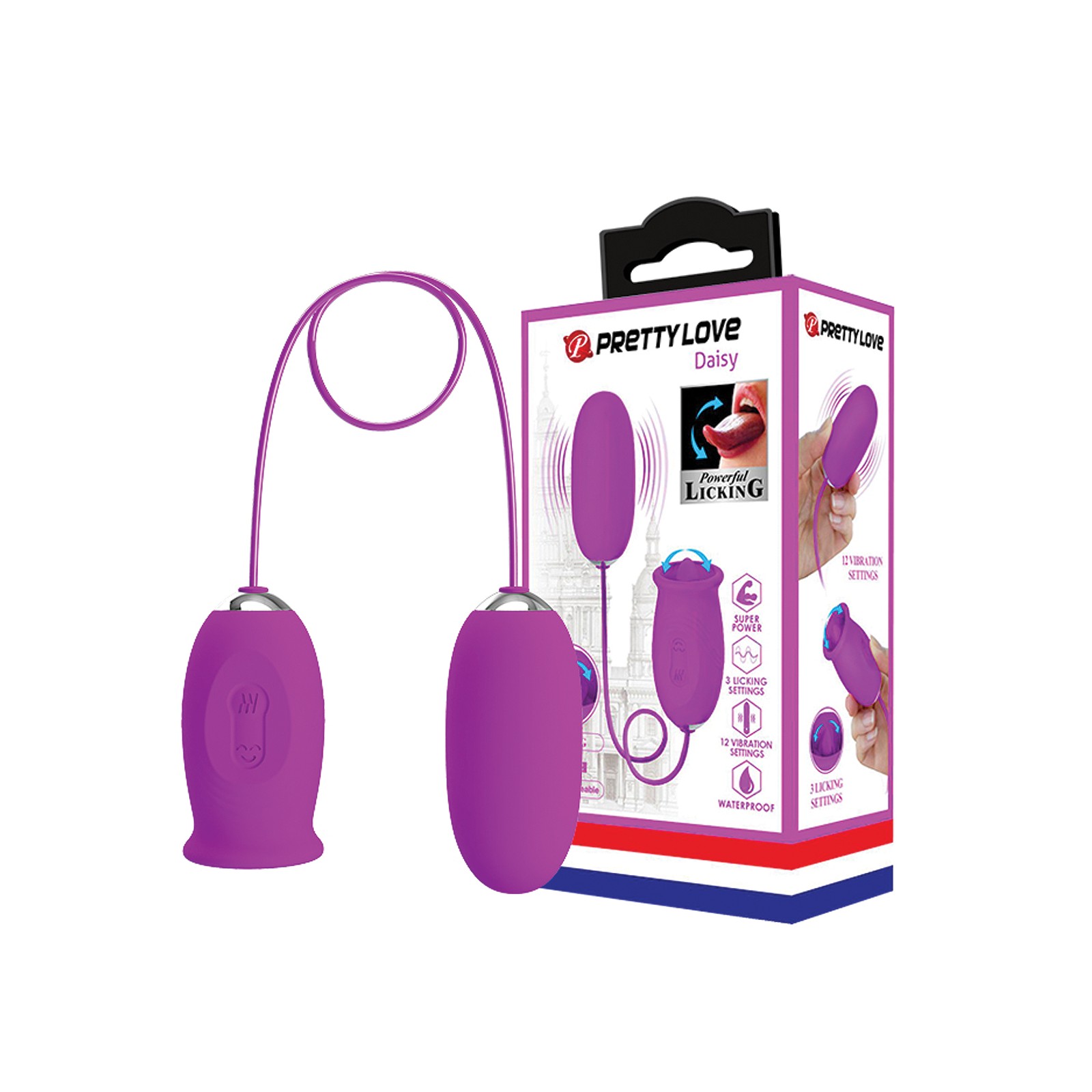 Pretty Love Daisy Vibrating Egg & Licker Fuchsia