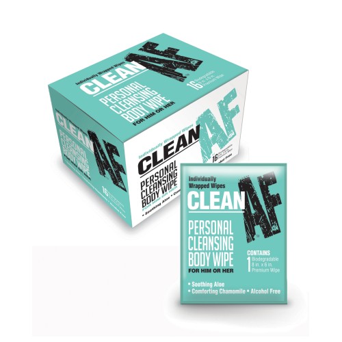 Clean AF Personal Cleansing Wipes for Freshness On-the-Go